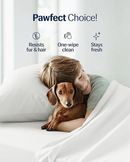 REST® Evercool®+ Starter Sheet Set, King, White, Breathable Bed Sheets for Hot Sleeper and Night Sweats, with Pillowcases, with Ionic+ Self-Cleaning Silver Yarn for Sensitive Skin, 3PCS No Flat Sheet