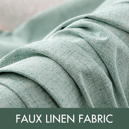 MIULEE Linen Texture Curtains for Bedroom Solid 100% Blackout Thermal Insulated Seafoam Green Curtains Grommet Room Darkening Drapes for Living Room Nursery 52x45 Inch (2 Panels)