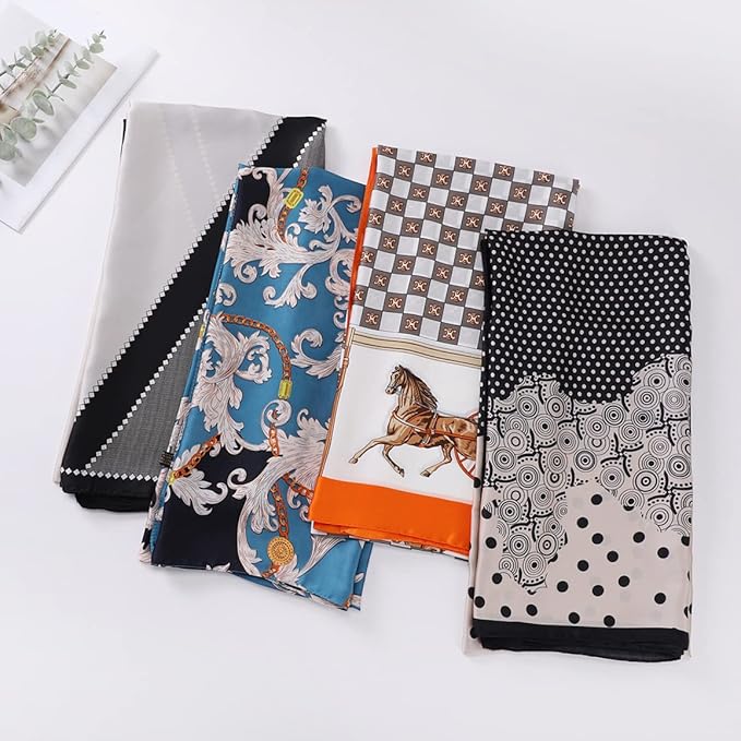 Fashion Scarves Scarf 100% Silk Feeling Scarf Silk Like Scarves Long Lightweight Sunscreen Shawls for Women