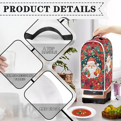 Santa Claus Blender Cover Dust Cover for Kitchen Decorative Food Processor Dust Covers with Handle Easy to Install Protection Covers for Stand Mixer Juice Machine Christmas Decoration
