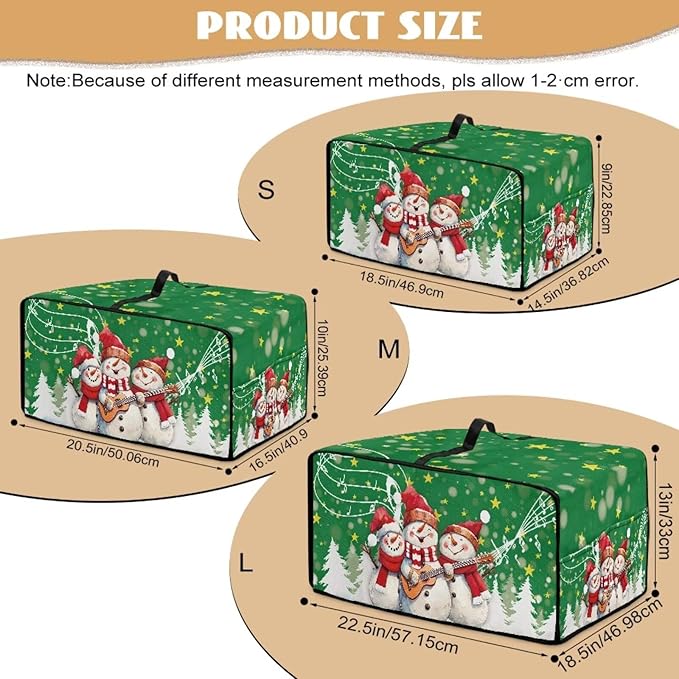 Air Fryer Toaster Oven Cover Fabric Convection Oven Cover with Pockets, Small Appliance Dust Protection for Christmas, M, 16.5 x 20.5 x 10 Inches, Snowman Guitar Musical Note Star Green