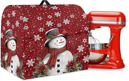 Stand Mixer Cover Dust Covers for 6-8 Stand Mixer Protector Compatible with 6-8 Quart Kitchen Aid Mixer Christmas Xmas Snowman Snowflake Print
