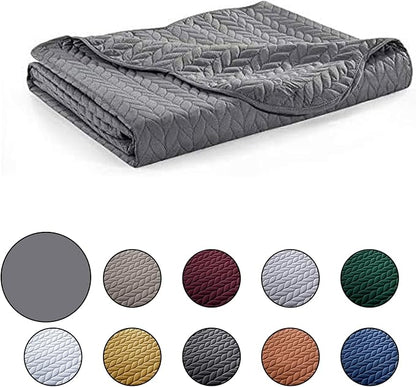 IR Imperial Rooms 8 Pack Quilt King Size Bedding (106" x 96") - Bulk Wholesale for Hotels, Guest Bedroom & Airbnbs - Lightweight Microfiber Reversible Embossed Quilts Bedspread (Grey)