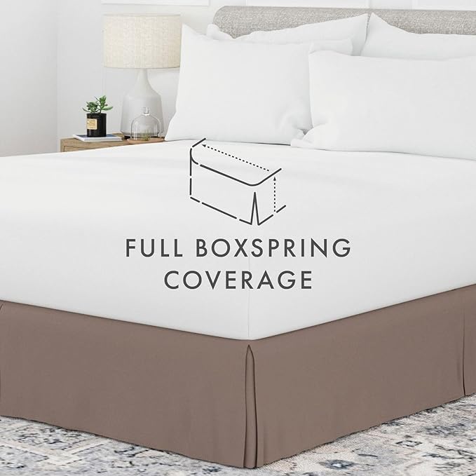 Linen Market Bed Skirt - Ultra Soft Microfiber - Easy Fit with 14 Inch Tailored Drop - Hotel Quality, Shrinkage & Fade Resistant - Bed Cover - Twin XL Bed Skirts - Bedroom Décor - (Twin XL, Taupe)