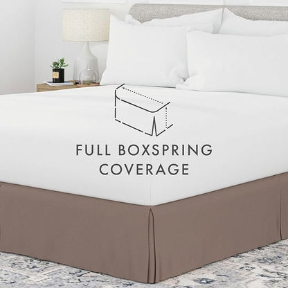 Linen Market Bed Skirt - Ultra Soft Microfiber - Easy Fit with 14 Inch Tailored Drop - Hotel Quality, Shrinkage & Fade Resistant - Bed Cover - Twin XL Bed Skirts - Bedroom Décor - (Twin XL, Taupe)