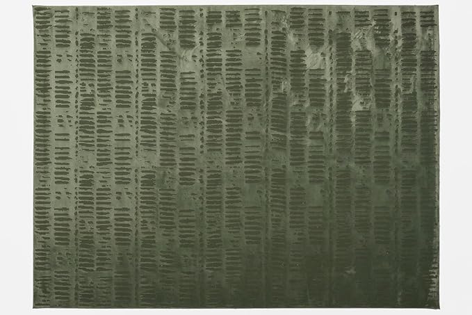 Revival Rugs Shell 9'2"x12'2" Washable Area Rug for Living Room Bedroom - 100% Recycled Oeko-TEX Certified, Medium Pile, Green