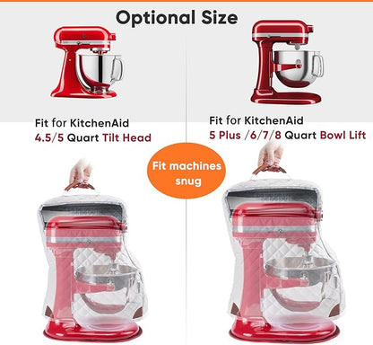 BAGSPRITE Stand Mixer Cover with Appliance Sliders Compatible with KitchenAid Mixer 6/7/8 Quart with Pockets for Kitchen Aid Accessories and Attachments