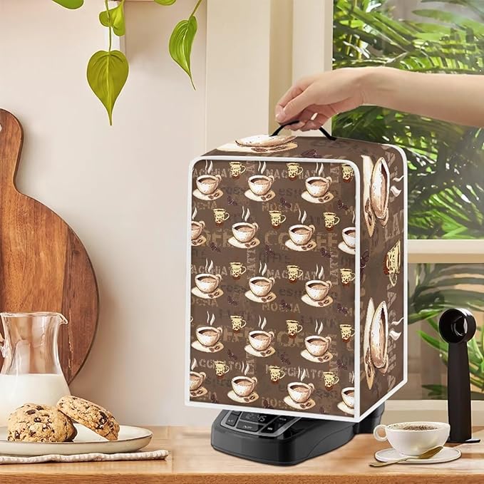 Coffee Maker Cover Dust Cover Washable Dustproof Kitchen Appliance Covers with Top Handle