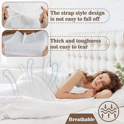 Disposable Bed Sheets for Travel - 4PCS Portable Travel Bedding Set for Hotel, Breathable 1Bed Sheet 1Quilt Cover 2Pillowcover, Disposable Bed Set for Camping, SPA, Business Trip, Cruise Essentials