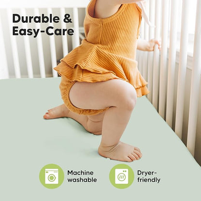 KeaBabies 2-Pack Baby Crib Sheets for Boys, Girls - 52x28 Viscose Derived from Bamboo Toddler Bed Sheets Neutral, Fitted Crib Mattress Cover for Standard Baby Bedding, Soft & Cozy (Sage)