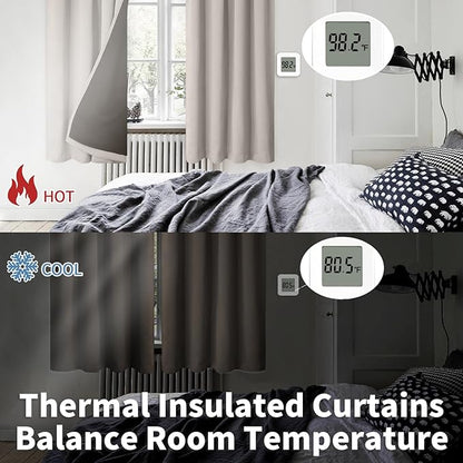 BGment Cashmere Blackout Curtains for Bedroom, Full Room Darkening Thermal Insulated Soundproof Rod Pocket Window Curtains Drapes 72 Inch Length, 2 Panels, Each Panel 42 Inch Wide