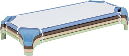 Sprogs Deluxe Heavy-Duty Childrens Standard 52"L Stackable Daycare Cot with Easy Lift Corners Cots for Preschool Kids Sleeping, Resting, and Naptime, SSPG-16139-AN-24PK, Natural Colors (Pack of 24)