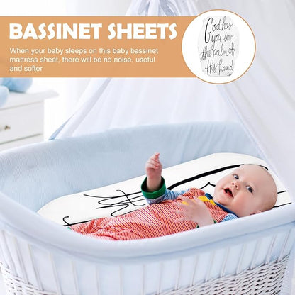 Breathable Elastic Bassinet Mattress Sheet Fitted Knitted Cradle Sheet for Boys Soft Comfortable Newborn Nursery Bedding