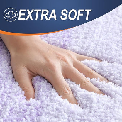 OLANLY Bathroom Rugs Mat 30x20, Extra Soft Absorbent Microfiber Bath Rugs, Rubber Backing, Quick Dry, Machine Washable Bath Mat for Bathroom Floor, Tub and Shower, Home Decor Accessories, Light Purple
