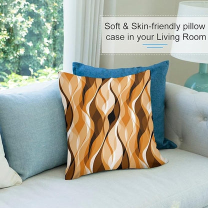 Orange Throw Pillow Covers Modern Abstract Burnt Orange Striped Decorations for Bedroom Living Room Farmhouse Sofa Pillows Bed Couch 20x20 Inch