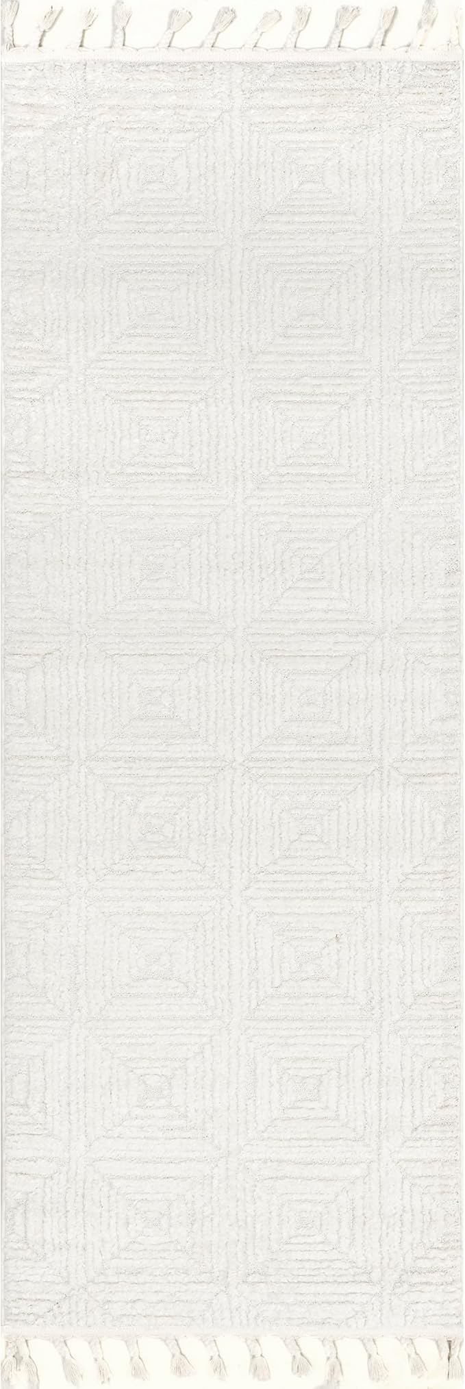 nuLOOM Kerry Cream, 2'6" x 6', Geometric, Soft and Cozy, High Traffic, Stain Resistant, Easy Clean, Durable Runner for Bedroom, Living Room, Dining Space, Den, Foyer, Entryway
