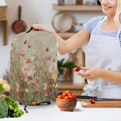 Wildflower Butterfly Blender Cover Dust Proof Small Appliance Cover Foldable Dust Cover Kitchen Decorations for Blender Food Processor Juicer