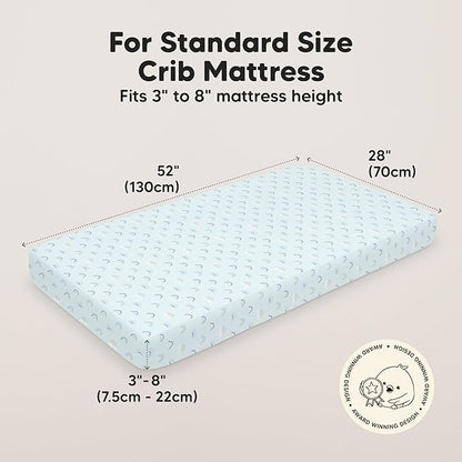 KeaBabies 2-Pack Baby Crib Sheets for Boys, Girls - 52x28 Viscose Derived from Bamboo Toddler Bed Sheets Neutral, Fitted Crib Mattress Cover for Standard Baby Bedding, Soft & Cozy (Jolly Rainbow)