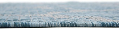 Unique Loom Outdoor Trellis Collection Area Rug (4' 1" x 6' 1" Rectangle, Aquamarine/ Gray)