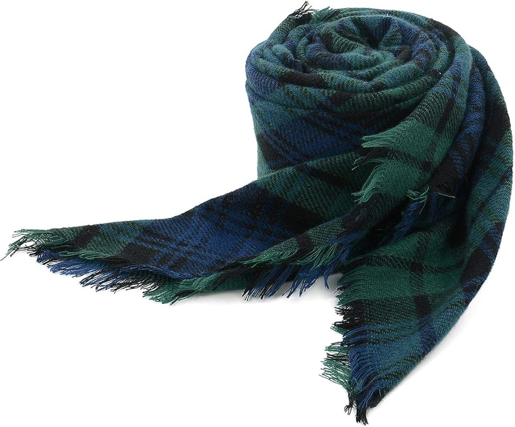 American Trends Women's Cozy Warm Winter Fall Blanket Scarf Stylish Soft Chunky Checked Giant Scarves Shawls