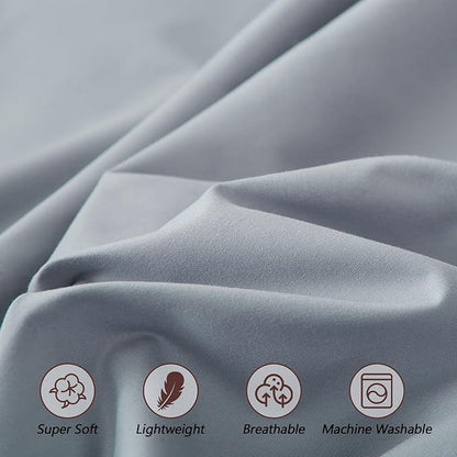 Queen Fitted Sheet for Air Mattress,with 24 Inch Extra Deep Pockets,Ultra Soft Durable Breathable Bed Sheets Cover for Inflatable Air Bed,with Pump Opening,Inflate at Any Time-Gray
