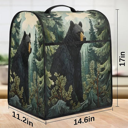 Kitchen Appliance Cover Fits 6-8 Quarts Mixer & Coffee Maker, Bear Dust Cover with Pockets