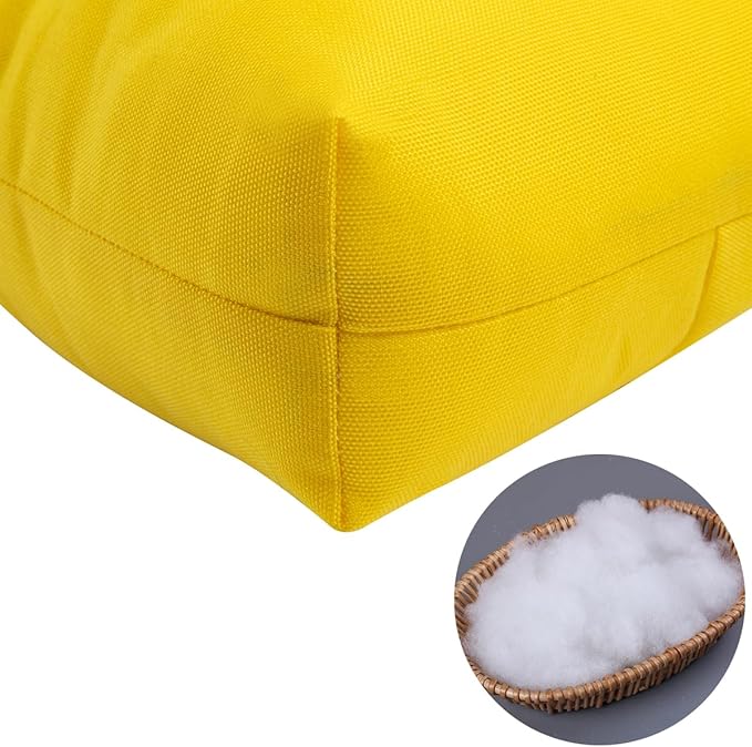 FUNHOME Outdoor Bench Cushion 42 x18 inch with Non-Slip Grips,Water Resistant Porch Swing Cushion,Bench Pillow Pads,Tufted Cushions for Patio Garden Furniture,42" Seat Cushions(Yellow)