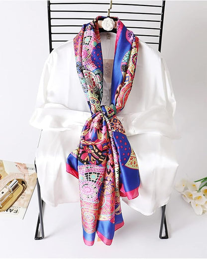 Fashion Scarves Scarf 100% Silk Feeling Scarf Silk Like Scarves Long Lightweight Sunscreen Shawls for Women