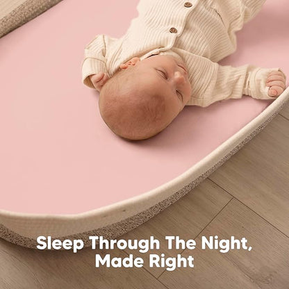 2-Pack Baby Bassinet Sheets Girl, Boy - 33x17 Viscose Derived from Bamboo Bedside Mattress Fitted Bassinet Sheets, Compatible with Halo Bassinest Swivel Sleeper, Baby Delight, Graco (Rose)