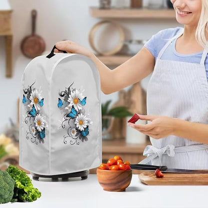 Talayituse Daisy Butterfly Print Blender Dust Cover, Fingerprint Protection Cover for Stand Mixer or Coffee Machine, Home Kitchen Appliance Covers for Stain Dust Resistant Supplies