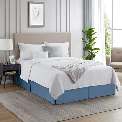 Nestl Blue Heaven Twin XL Bed Skirt - Twin XL Size Bed Skirt 14 Inch Drop - Brushed Microfiber Bed Skirts - Hotel Quality Pleated Bed Skirt - Shrinkage & Fade Resistant