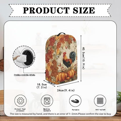 Pumpkins Rooster Blender Cover Turtle Coffee Maker Cover Dust Protection Appliance Covers for Kitchen Counter Anti Fingerprint Polyester Autumn Harvest Pattern