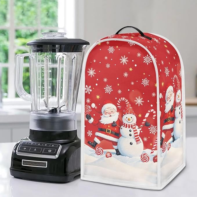 Christmas Blender Cover for Kitchen Cute Food Processor Dust Cover with Handle Decorative Coffee Machine Dust Protector Covers for Kitchen Countertop Christmas Decoration
