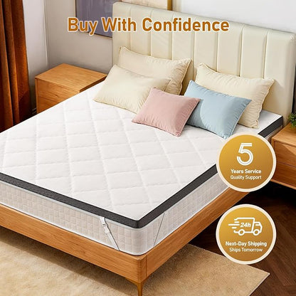 Glendan Firm Mattress Topper Full: 3 Inch High Density Foam for Back Pain - Extra Support Ergonomic Bed Topper - Bamboo Washable Cover with Anti-Slip Straps - CertiPUR-US Oeko-Tex Certified 75x54