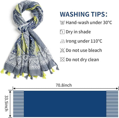 Scarf for Women Lightweight Soft Floral Leopard Printed Scarves Fall Winter Fashion Shawl Wrap with Fringe