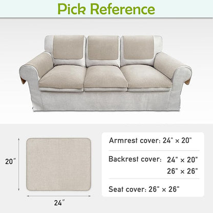 Couch Arm Covers, Sofa Arm Covers, Waterproof Armrest Cover for Sofa, Armchair, Loveseat, Non-Slip Recliner Arm Cover, Sofas Headrest Cover, Arm Chair Covers Set of 2 (Taupe, 24"×20")