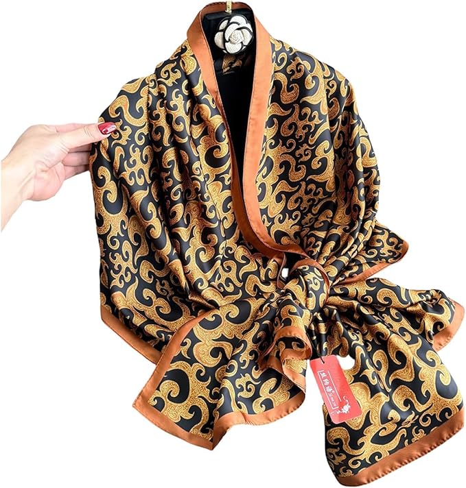 Fashion Scarves Scarf 100% Silk Feeling Scarf Silk Like Scarves Long Lightweight Sunscreen Shawls for Women