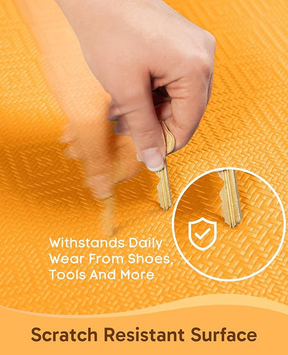 Ophanie Kitchen Mats for Floor, 3/4 Inch Thick Kitchen Rugs, 20''x32'' Anti Fatigue Standing Cushioned Mat, Waterproof,Comfort Ergonomic Mat for Office, Home, Sink,Orange Non-Slip Bottom