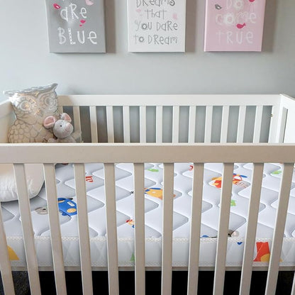 Premium Baby Mattress for Crib and Toddler Bed, 100% Knitted Fabric, Premium Fleece Surface-Hypoallergenic, Soft Breathable, 5" Thick-Firm and Optimal Support, Non-Toxic Crib Mattress