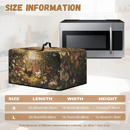 Microwave Ovens Dust Cover, Thanksgiving Rooster Tear-Resistant Heat-Resistant Waterproof Polyester Oven Protection Case for Microwave Oven Smart Oven Toaster Stainless Steel Oven