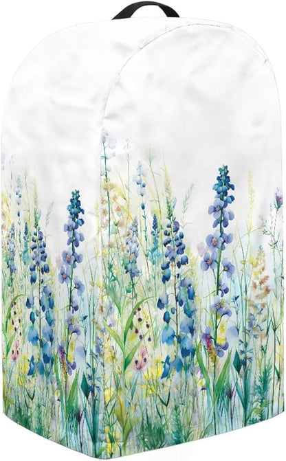 Blue Green Floral Coffee Machine Dust Cover Appliance Dust Covers Anti Fingerprint Polyester Dust Proof Blender Cover for Home Kitchen Blender Juicer Dust Cover