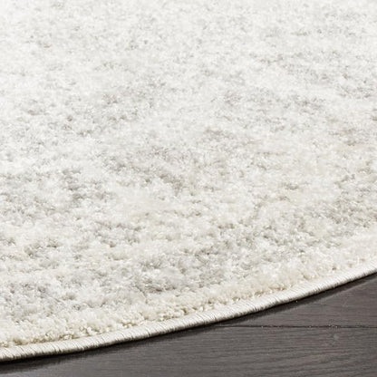 SAFAVIEH Adirondack Collection Area Rug - 4' Round, Ivory & Silver, Distressed Vintage Floral Design, Non-Shedding & Easy to Clean, Ideal for Living Room, Bedroom, Dining Space (ADR109C)