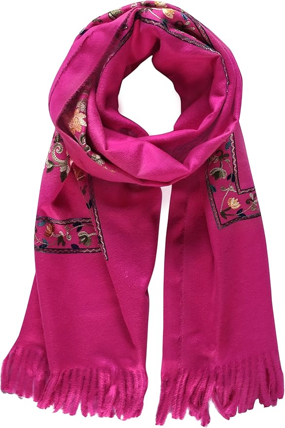 Urban CoCo Women's Embroidered Tassel Long Shawl Oversize Scarf Wraps for Women