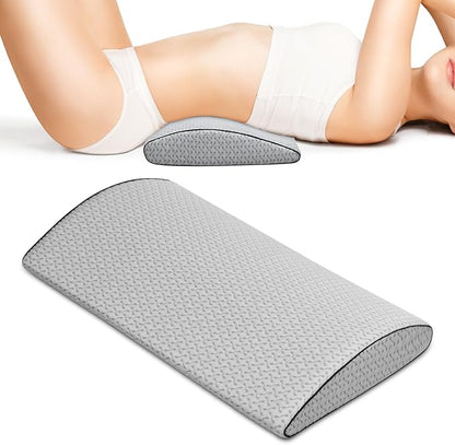 Lumbar Support Pillow for Back Pain Relief - 23.6"x11.8" Bed Rest Pillow for Side, Back & Stomach Sleepers(Grey)