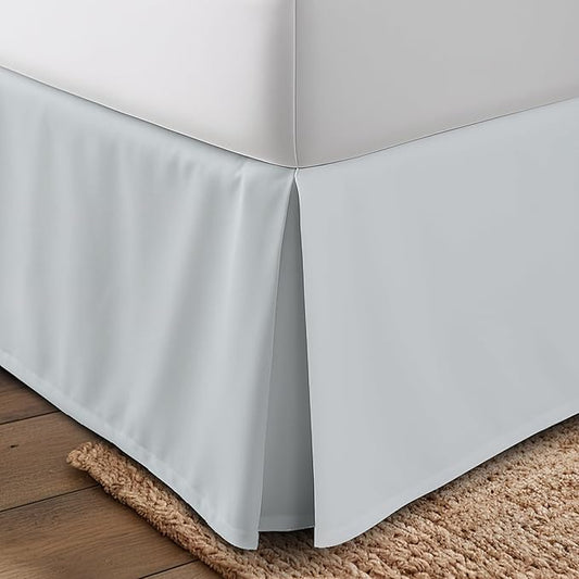 Utopia Bedding Queen Bed Skirt - Soft Quadruple Pleated Ruffle - Easy Fit with 16 Inch Tailored Drop - Hotel Quality, Shrinkage and Fade Resistant (Queen, Light Grey)