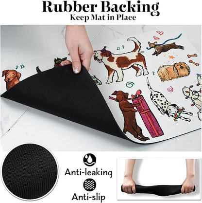 Absorbent Pet Mats for Food & Water, Quick Dry Non-Slip Cat & Dog Accessories