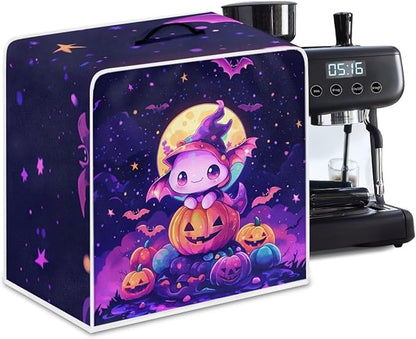Coffee Maker Covers for Kitchen Counter Halloween Axolotl Coffee Machine Dust Protector with Handle