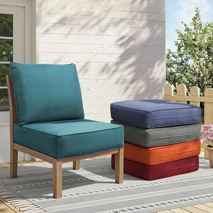 Outdoor Cushion Set for Furniture Patio Furniture, UV Resistant, Water Resistant - 6 Inch Thick Foam Garden Cushions – 22x24 Inch Patio Seat Covers for Chair/Sofa/Couch | Peacock Green | 11-Pack |