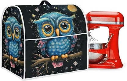 Cartoon Owl Stand Mixer Cover Kitchen Appliance Cover for 6-8 Quart Mixers Washable Food Processor Protective Covers Kitchen Mixers Accessories