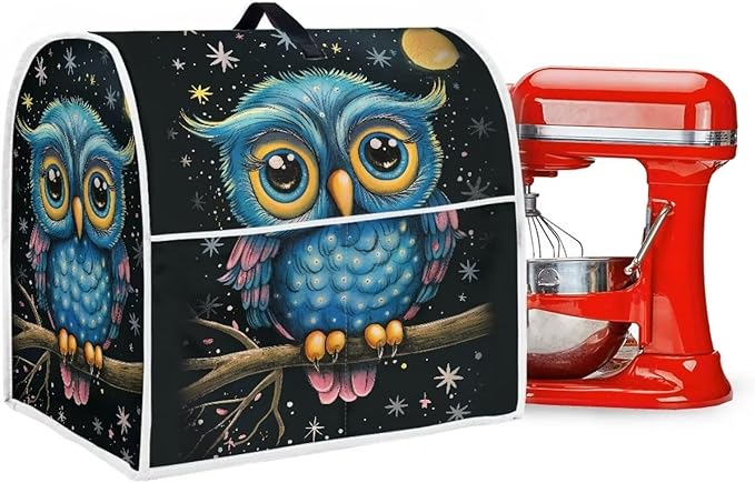 Cartoon Owl Stand Mixer Cover Kitchen Appliance Cover for 4.5-5 Quart Mixers Washable Food Processor Protective Covers Kitchen Mixers Accessories